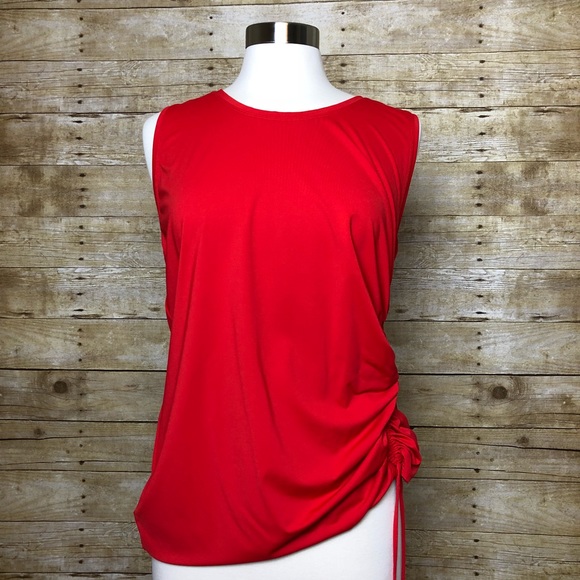 Athleta Tops - Red Athleta Side Ruched Workout Tank